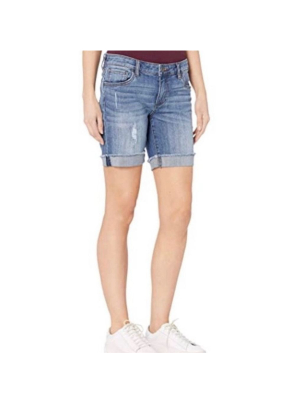 NEW Kut From the Kloth Catherine Boyfriend Jean Shorts Distressed Medium Blue 2 - Picture 2 of 11